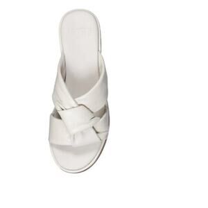 NEW PURE Donna Karan Women's Adalee Platform White leather Sandal sz 8
